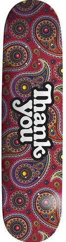 Skateboard Deck With Deep Concave Design-Thank you Team Paisley Logo Skateboard Deck - 8.0"