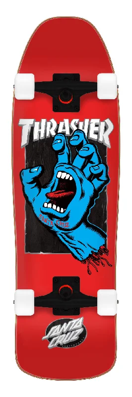 Old School Skateboard Deck With Classic Design-THRASHER X SANTA CRUZ SCREAMING HAND SHAPED CRUZER (11117030)