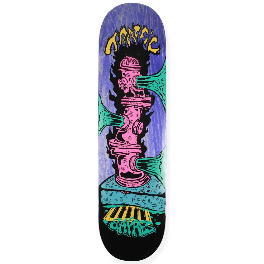 Skateboard Deck With Enhanced Pop-Traffic Sayres Fire Hazard Deck 8.5"