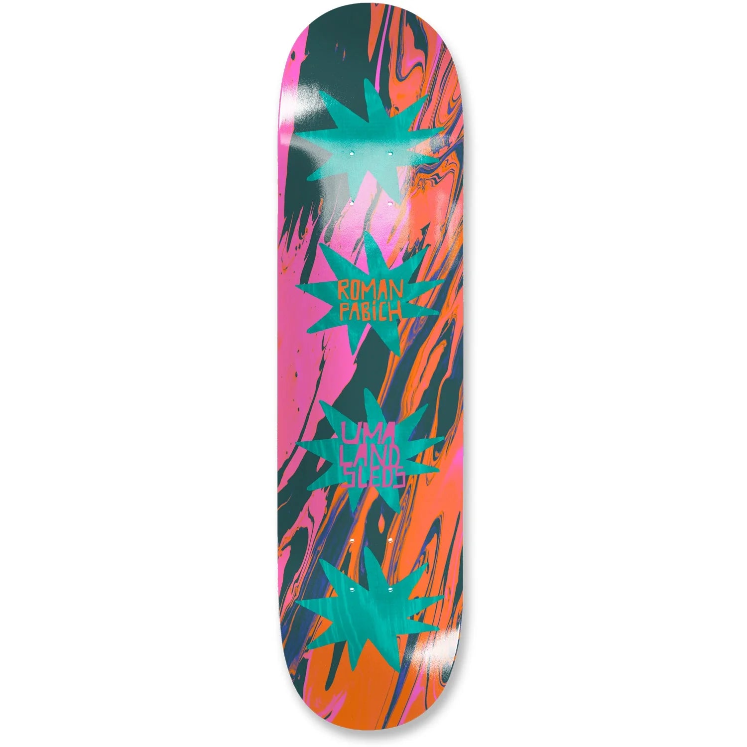 Long Skateboard Deck For Comfort-Uma Roman Pabich Pop Art Deck 8.0"