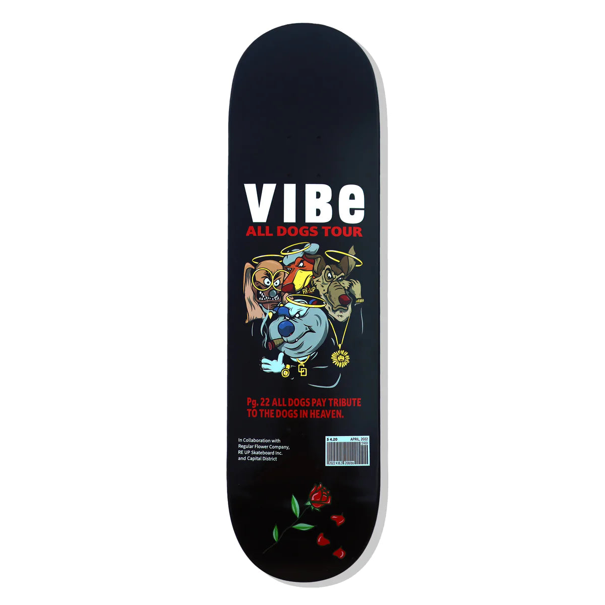 Skateboard Deck With Deep Concave-VIBE All Dogs Go To Heaven Skate Deck 8.1