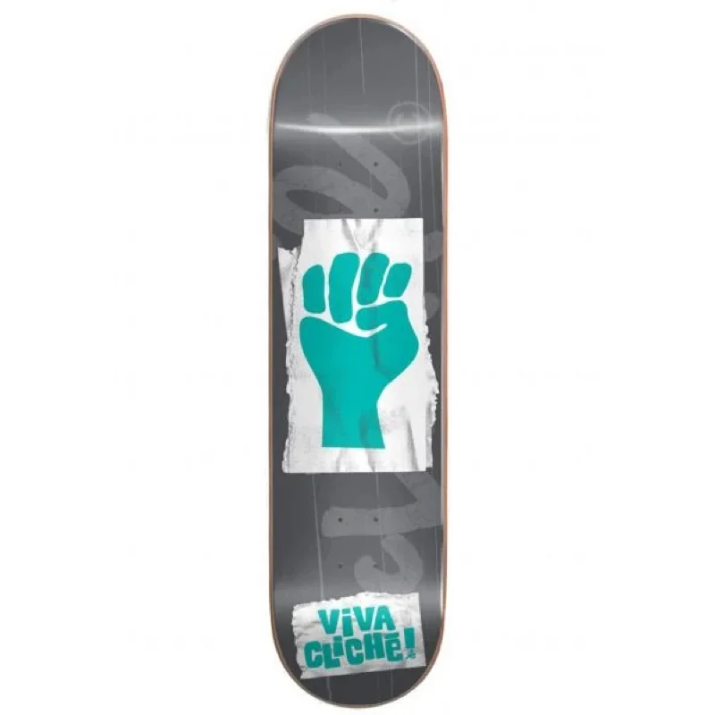 Skateboard Deck With Extreme Flex-Viva Cliche RHM Deck 8.25 (Teal/Grey)