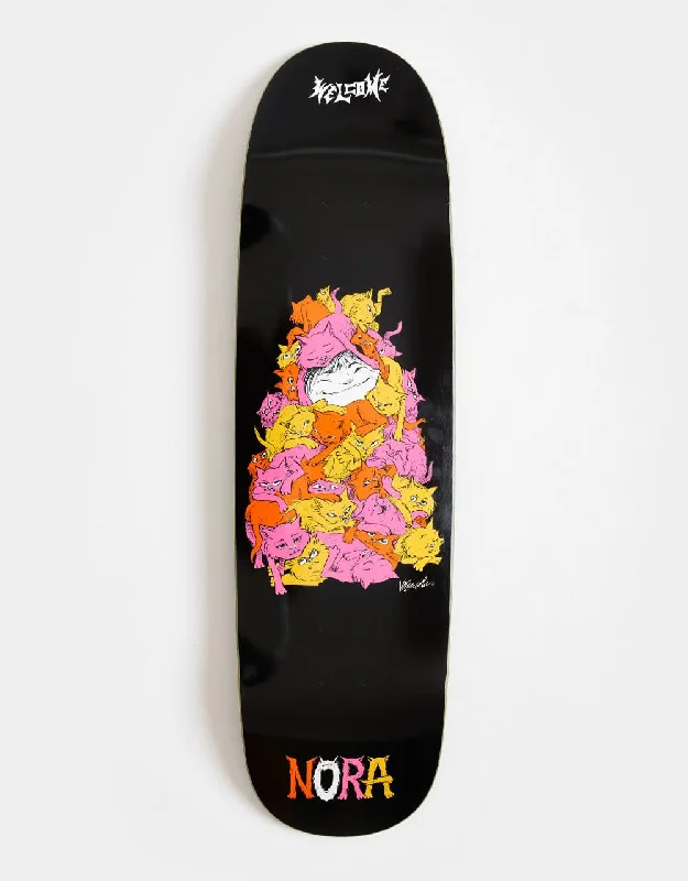 Skateboard Deck With Special Coating-Welcome Nora Purr Pile on Sphynx Skateboard Deck - 8.8"