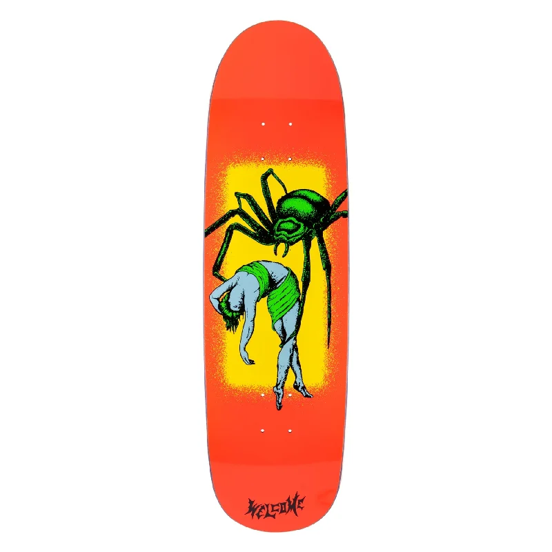 Affordable Skateboard Deck With Strong Build-Welcome Skateboards 8.8" Widow On Atheme Deck - Neon Coral