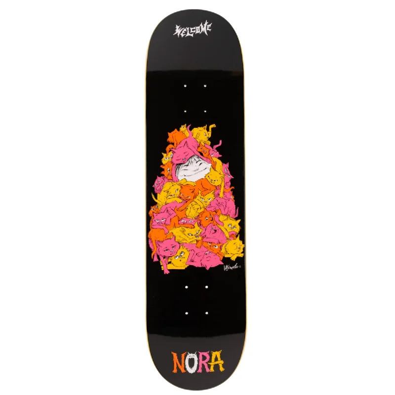 Custom Made Skateboard Deck For Skaters-Welcome Skateboards NORA VASCONCELLOS PURR PILE ON POPSICLE (BLACK)