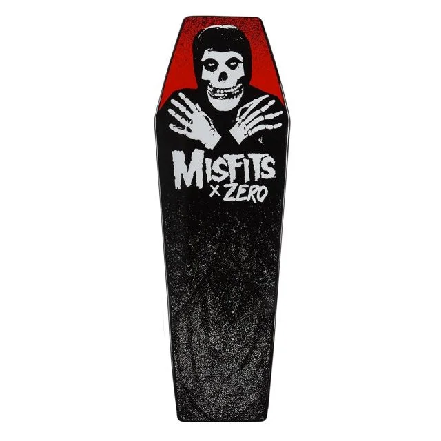 Skateboard Deck With Unique Color Scheme-Zero x Misfits Crimson Ghost Coffin Shaped Deck