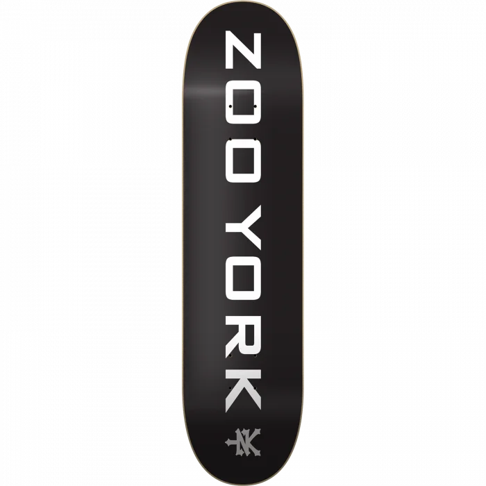 Skateboard Deck For Quick Spins-ZOO OG 95 LOGO BLOCK DECK-8.0 BLK/WHT/GREY